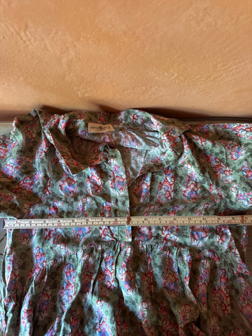 Natural Life Floral Boho Midi Dress Button Front Cottagecore Prairie - Picture 10 of 11